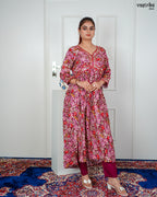 Wine Aalia Flare Frock Set