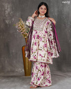 Purple Ryon Cotton Kurti Set