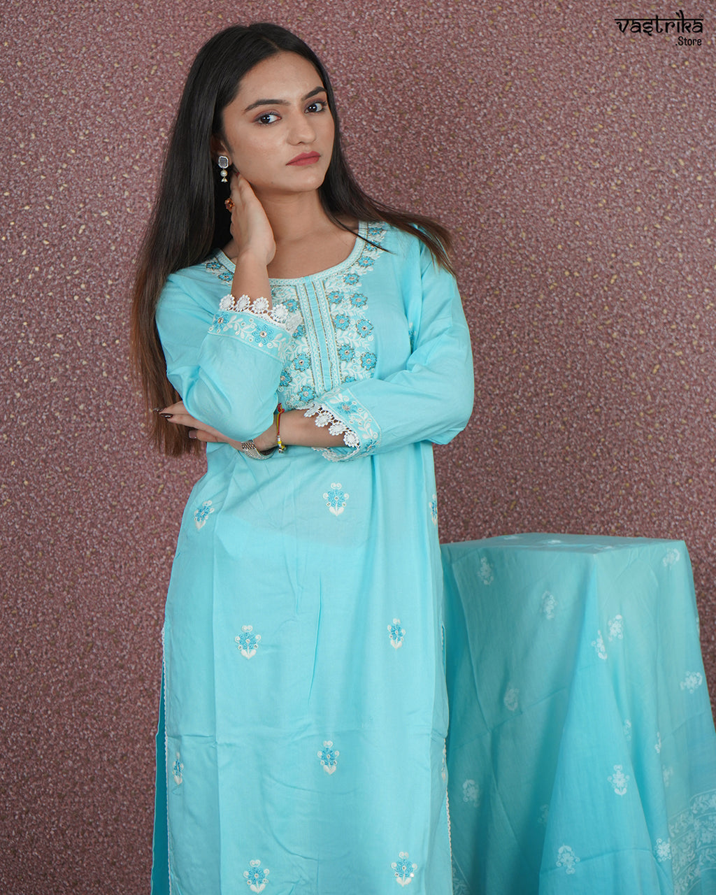 Elegant Rayon Cotton Kurti Set