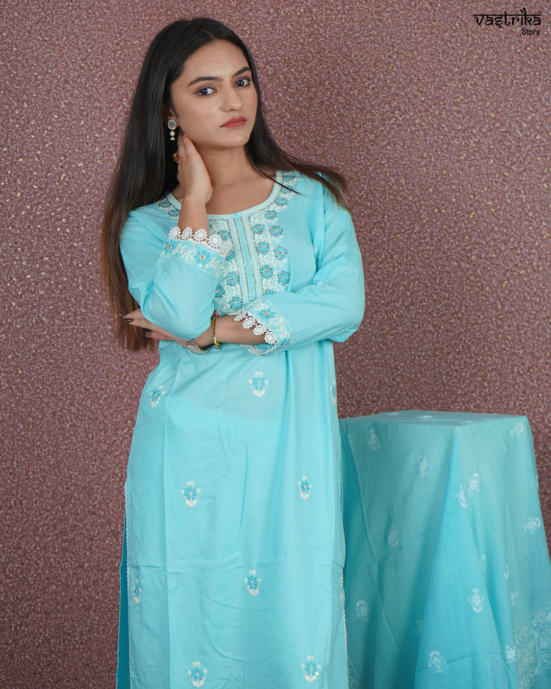 Elegant Rayon Cotton Kurti Set
