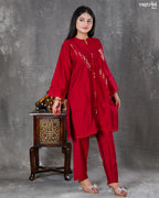 Maroon Silk Coord Set
