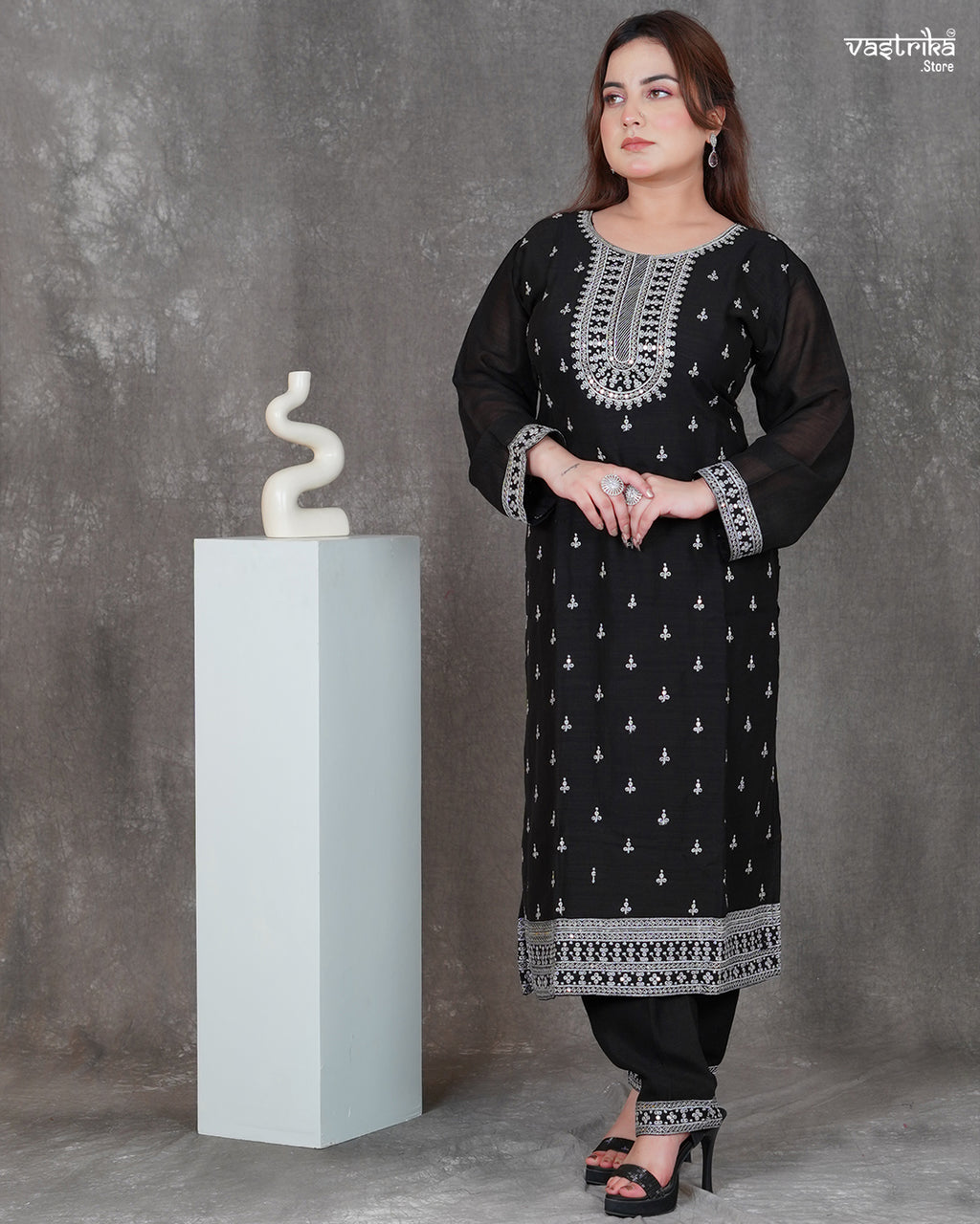 Round Neck Kurti Set