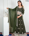 Mehndi Georgette Crop Top Set