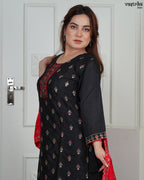 Silk Kurti Set with Jari & Sequin Work