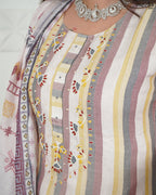 Designer V-Wing Work Kurti Set