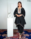Black Roman Silk Signature Kurti Set