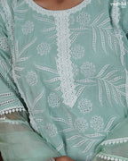 Grey Roman Silk Pakistani Work Suit Set