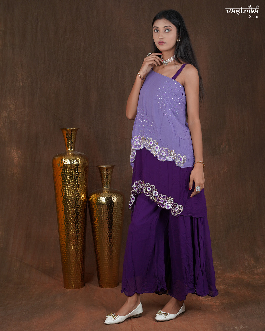 Georgette Poncho-Style Western Dress