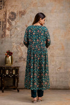 Chiffon Printed Aalia Cut Frock with V-Neck