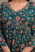 Chiffon Printed Aalia Cut Frock with V-Neck