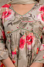 Printed Frock with Handwork