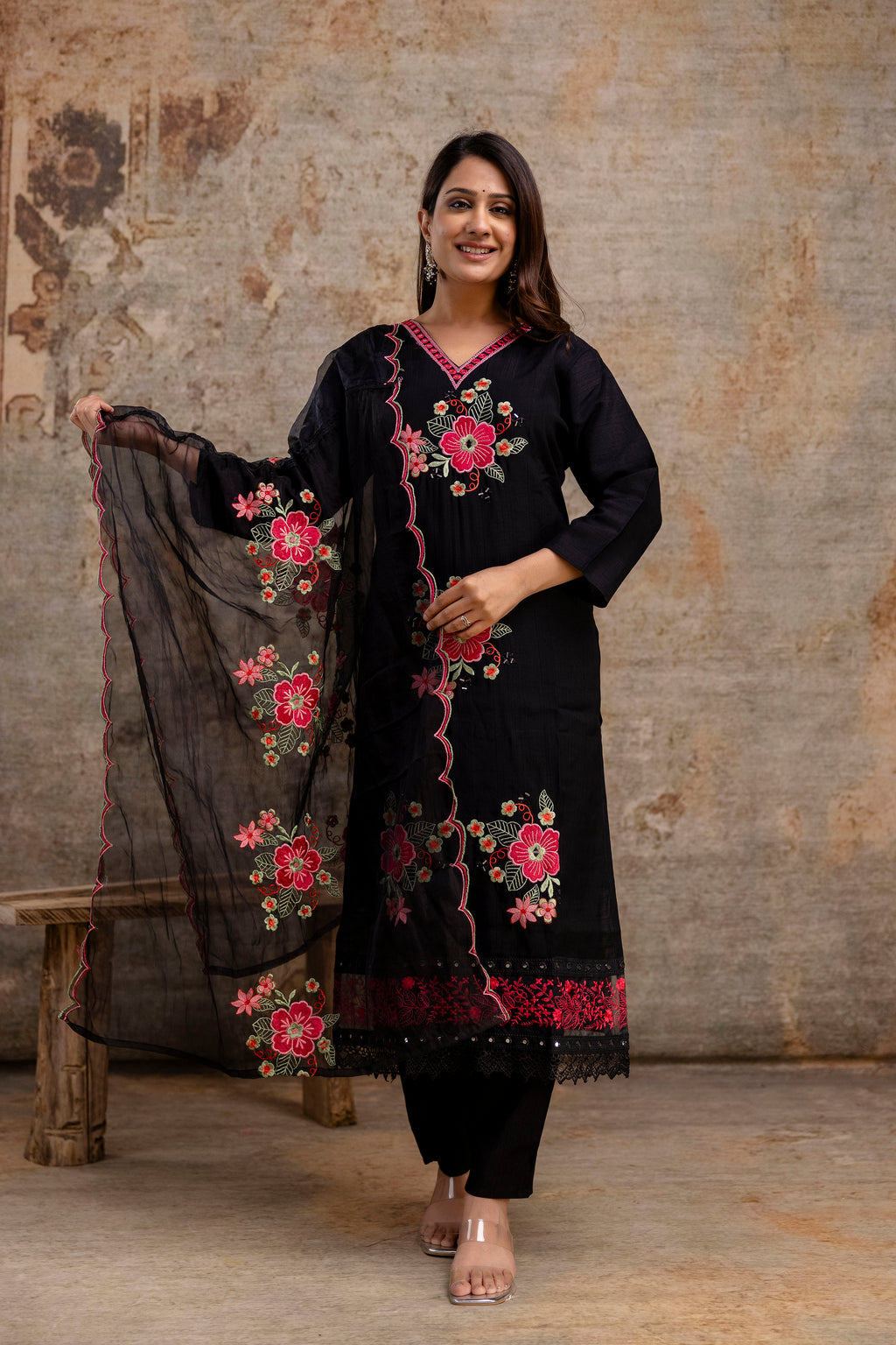 Resham Work V-Gala Kurti