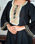 Black Roman Silk Signature Kurti Set