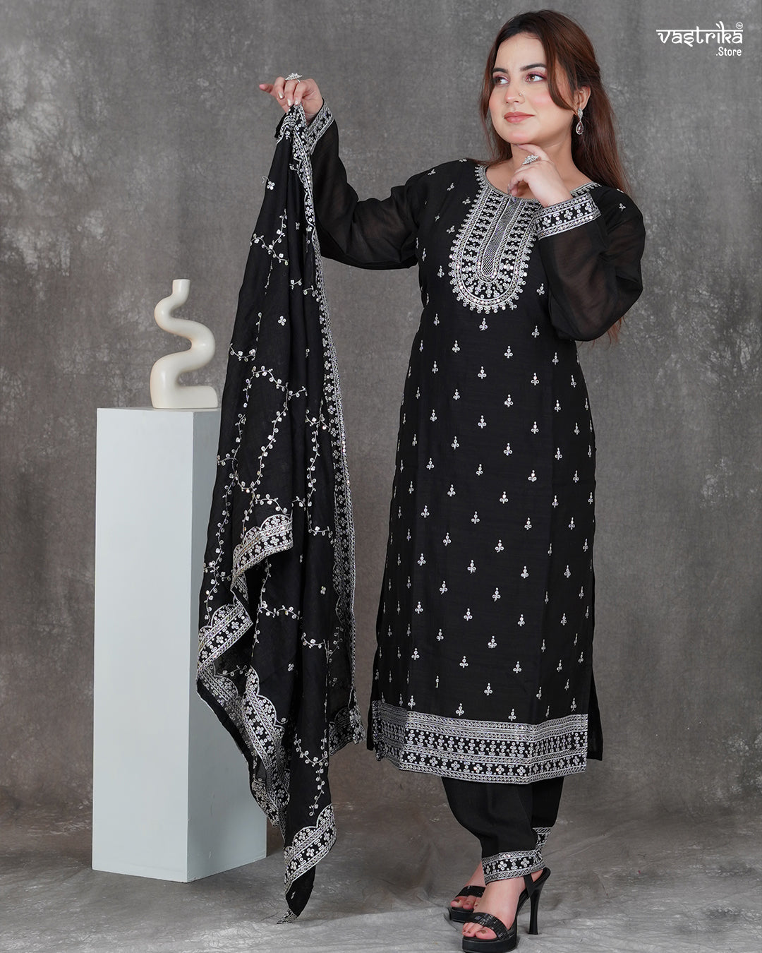 Round Neck Kurti Set