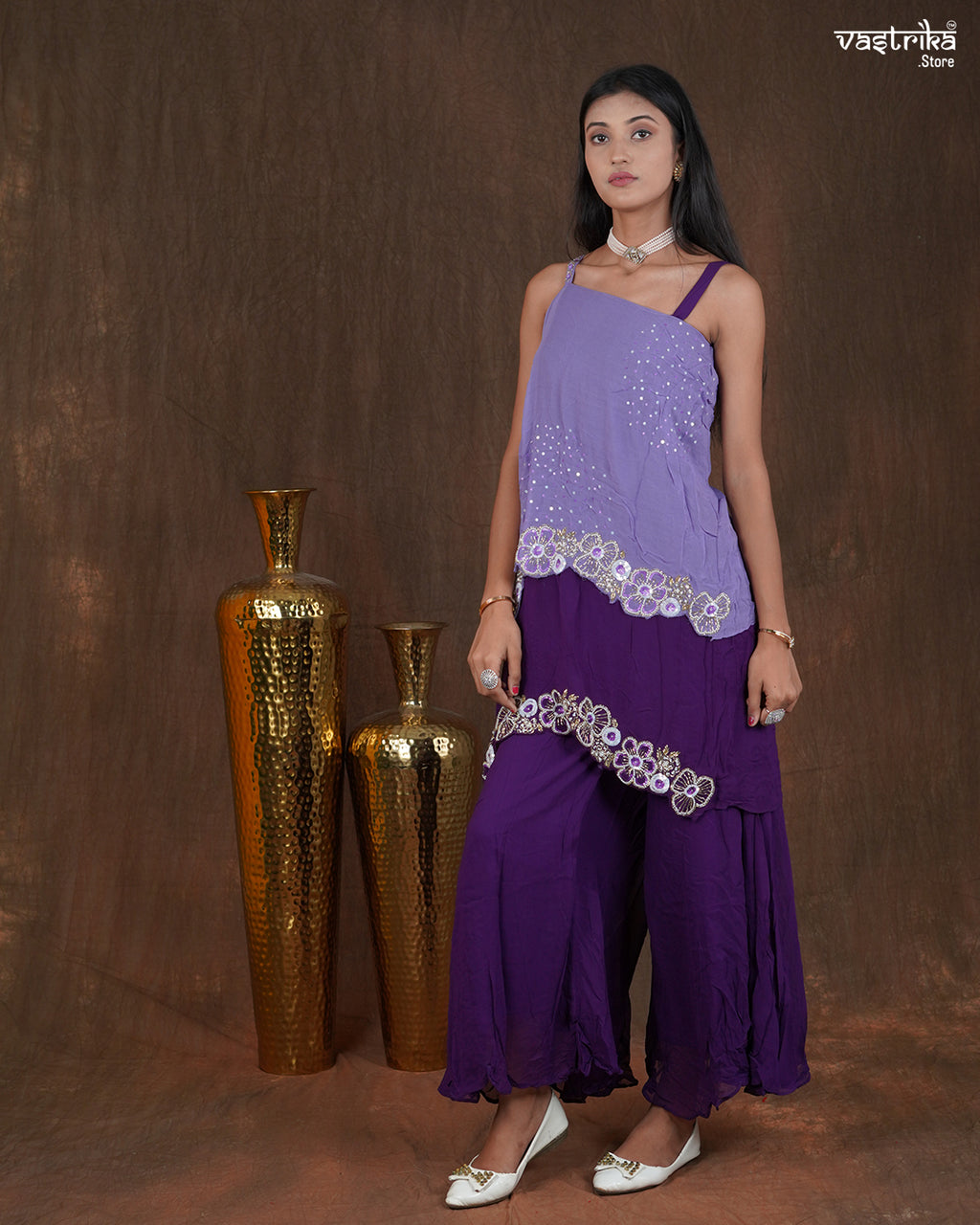 Georgette Poncho-Style Western Dress