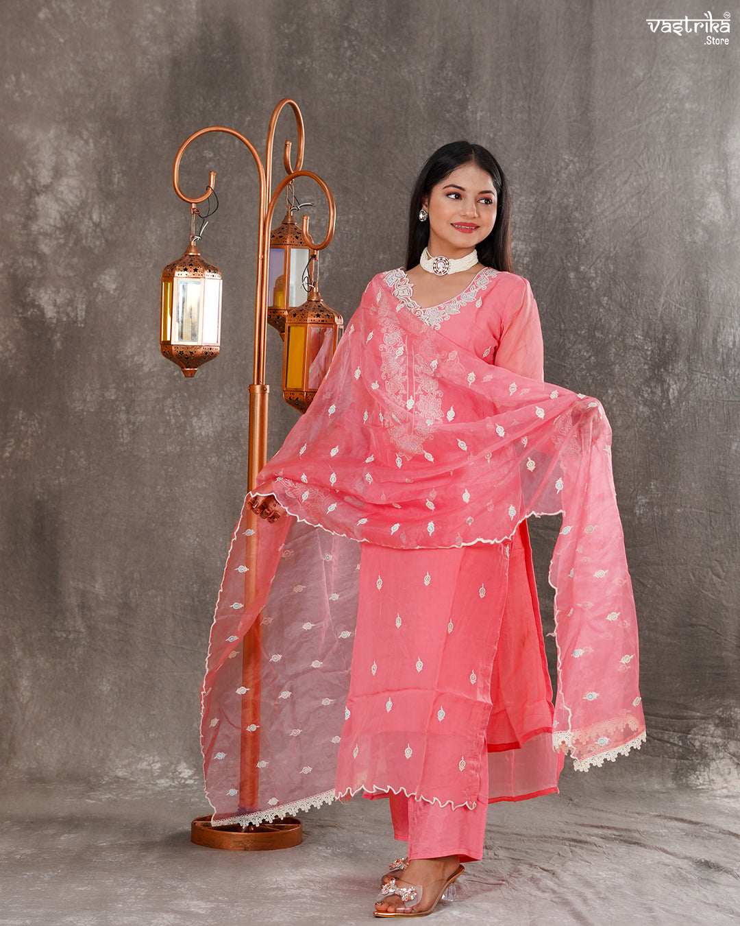 Elegant Organza Kurti Set