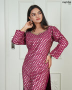 Banarasi Mirror Glow Kurti Set