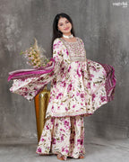 Purple Ryon Cotton Kurti Set