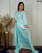 Cotton Kurti Set with Chanderi Dupatta