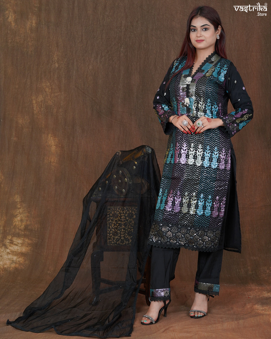 Riyana Sequin Jaal Kurti Set