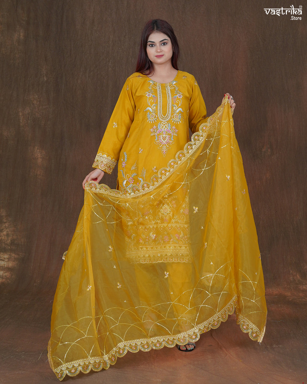 Zariya Handworked Jari Kurti Set