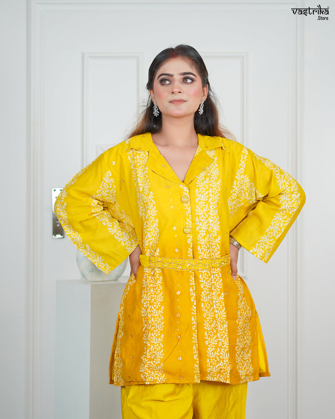 Yellow Silk Coord Set