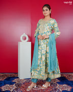 Firozi Maslin Frock Set