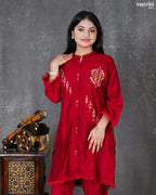 Maroon Silk Coord Set