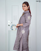 Grey Masleen Handwork Coord Set