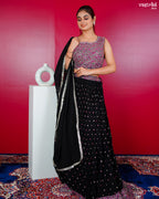 Black Georgette Co-ord Set