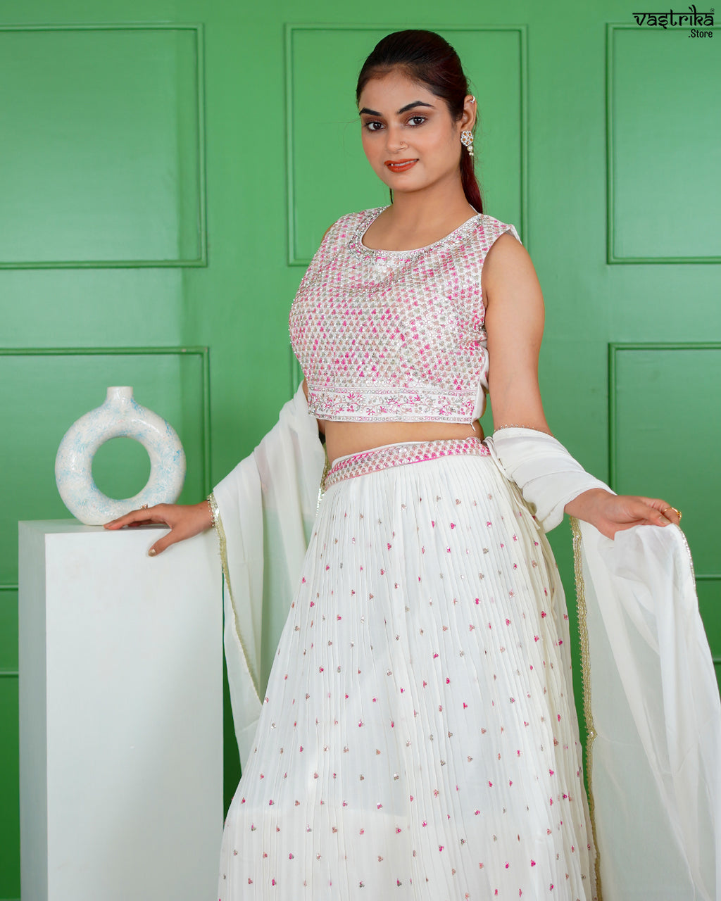 Off-White Georgette Co-ord Set
