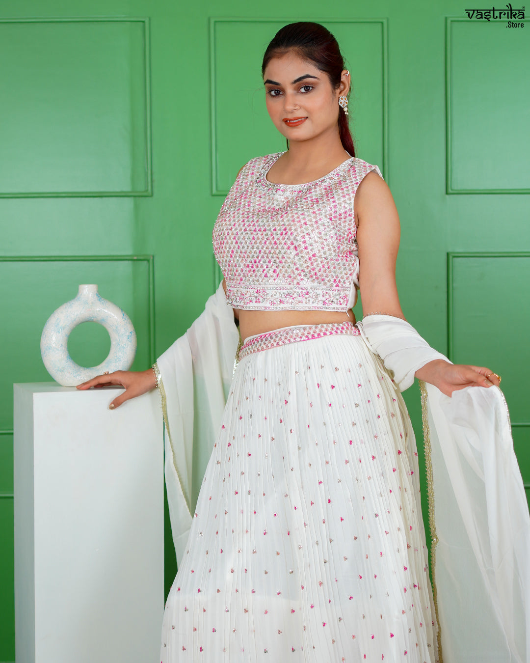 Off-White Georgette Co-ord Set