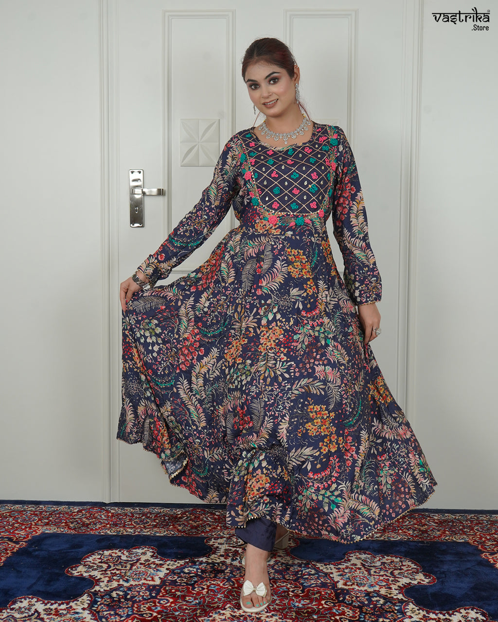 Straight Jari Work Kurti Set
