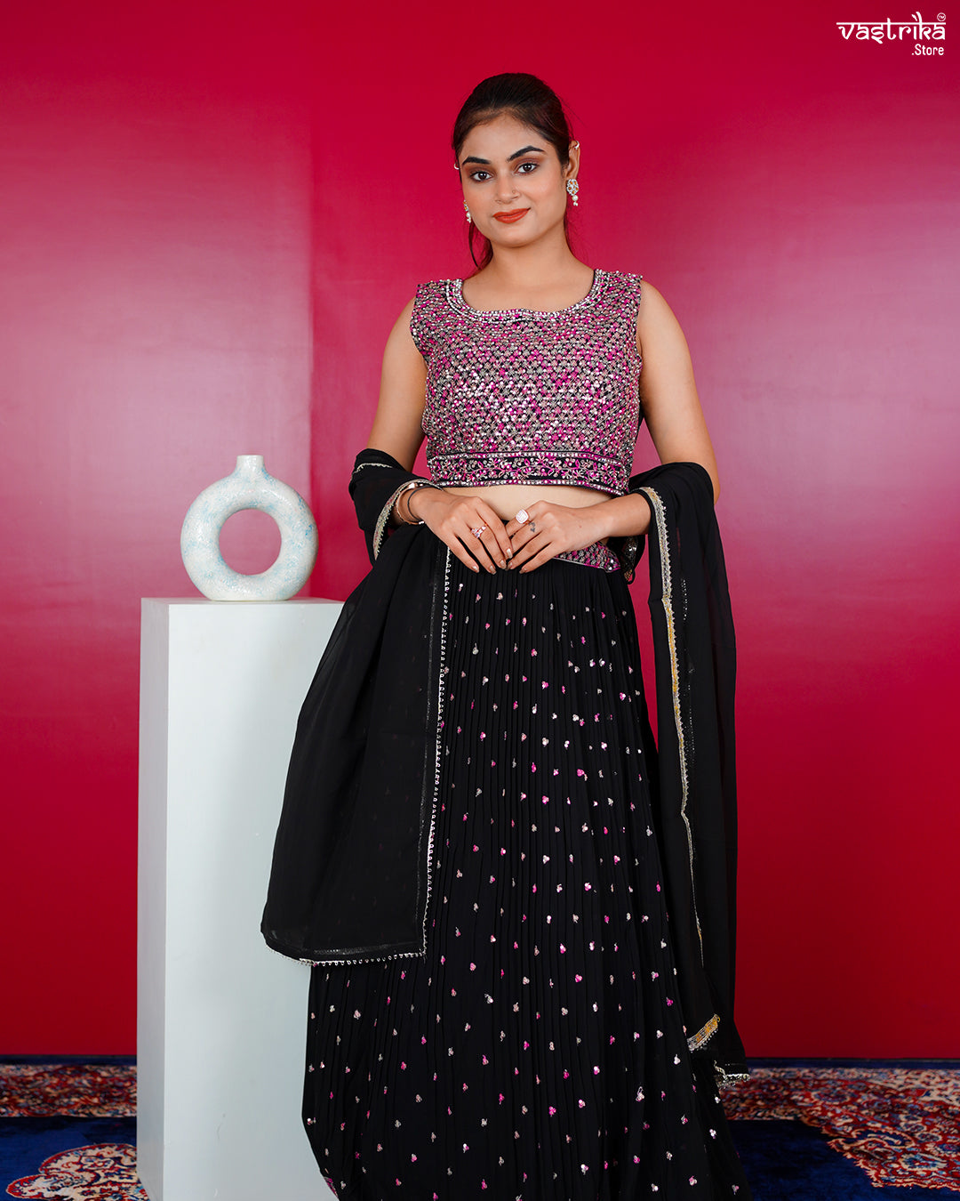 Black Georgette Co-ord Set