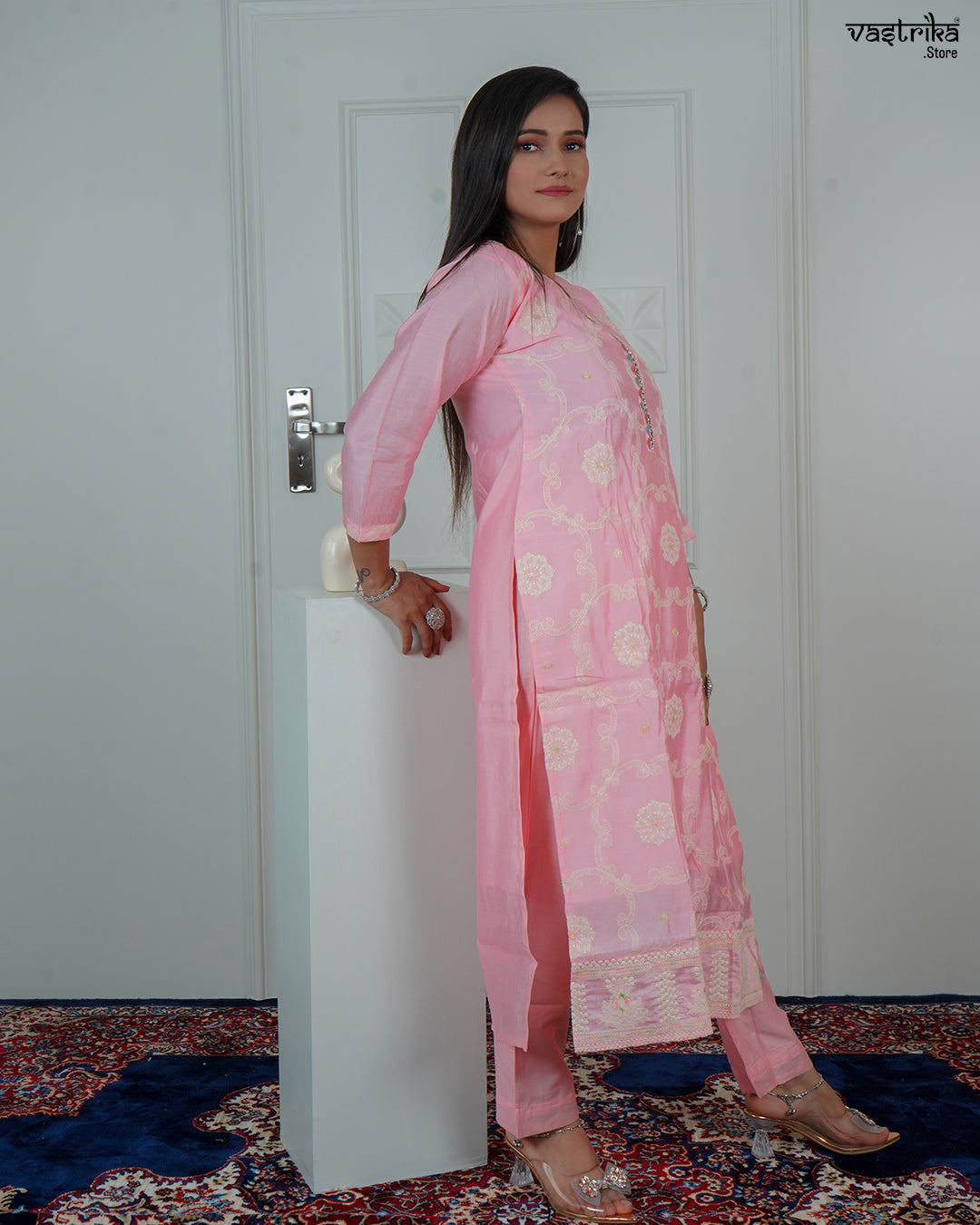 Round-Neck Kurti with Hand Embroidery