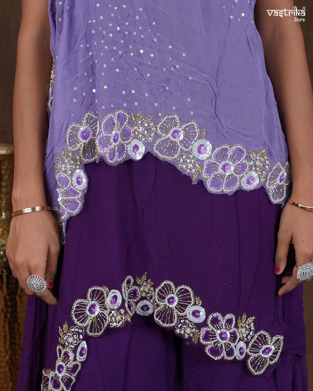 Georgette Poncho-Style Western Dress