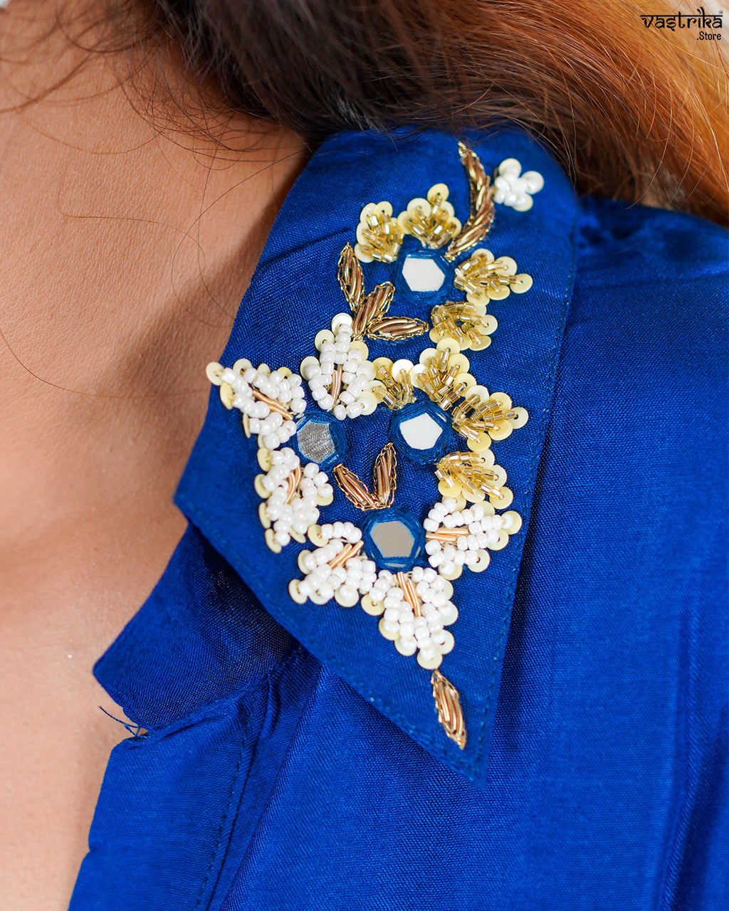 Blue Masleen Festive Coord Set