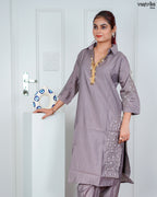 Grey Masleen Handwork Coord Set
