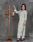 Cotton Kurti Set with Chikan Work