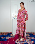 Wine Aalia Flare Frock Set