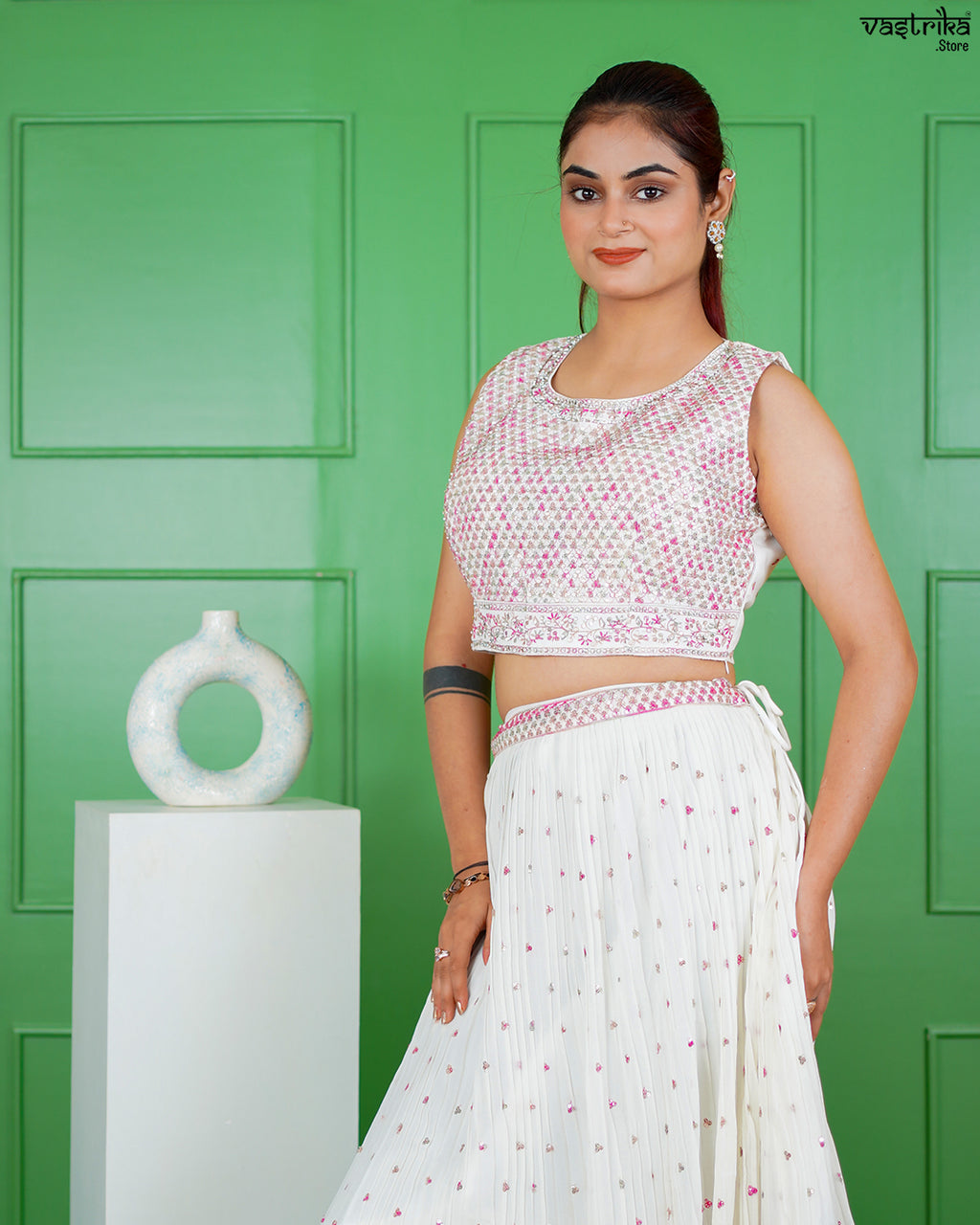 Off-White Georgette Co-ord Set
