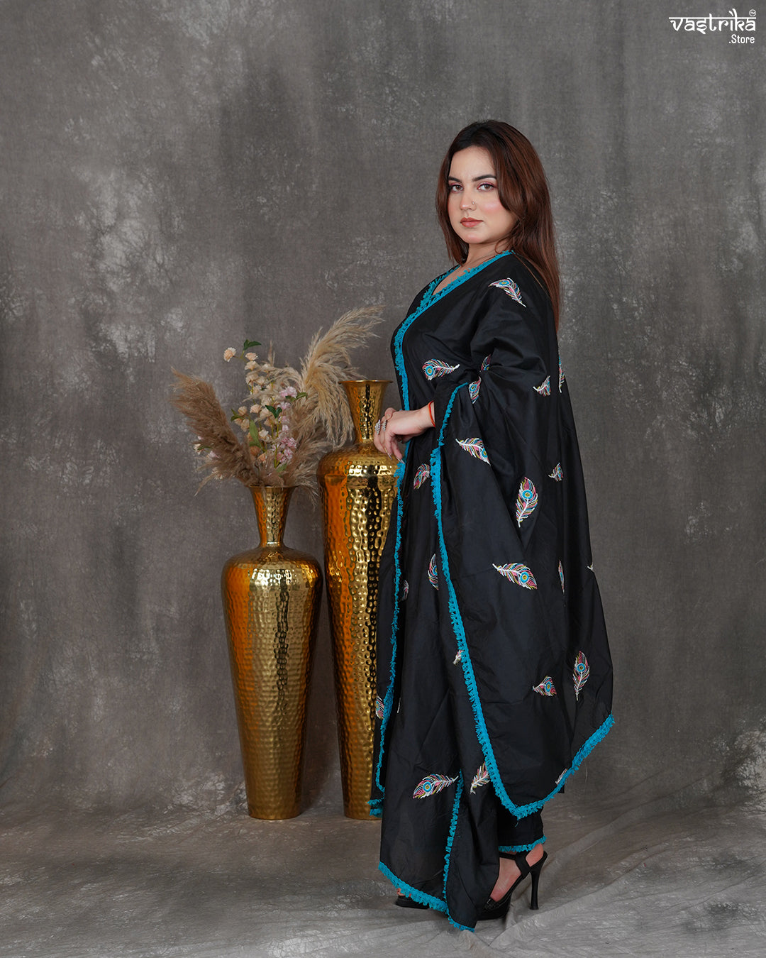Roman Silk Kurti Set with Heavy Dupatta
