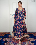 Navy Angrakha Frock Set