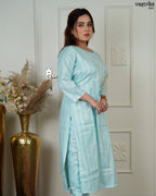 Cotton Kurti Set with Chanderi Dupatta