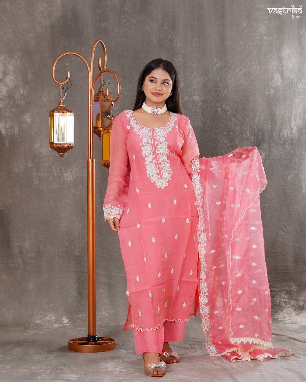 Elegant Organza Kurti Set