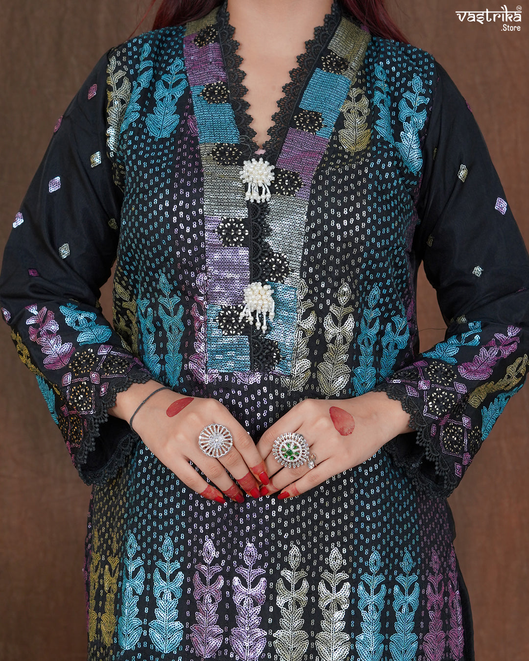 Riyana Sequin Jaal Kurti Set