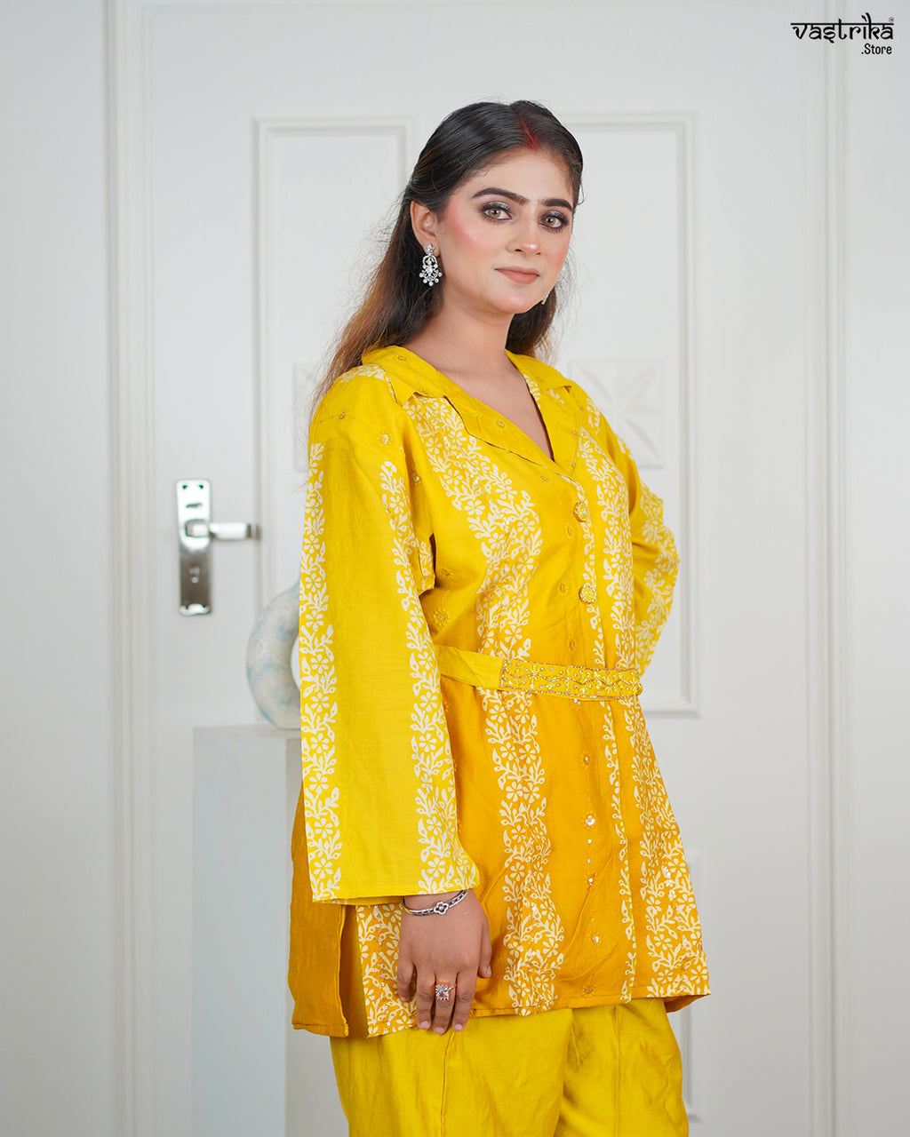 Yellow Silk Coord Set
