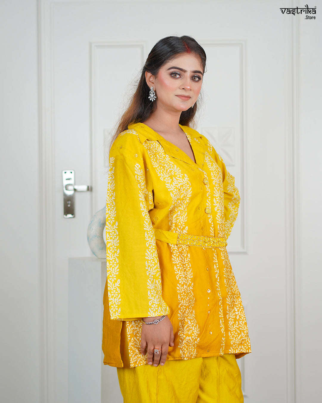 Yellow Silk Coord Set