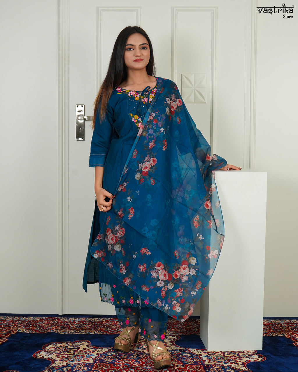 Organza Bloom Kurti Set