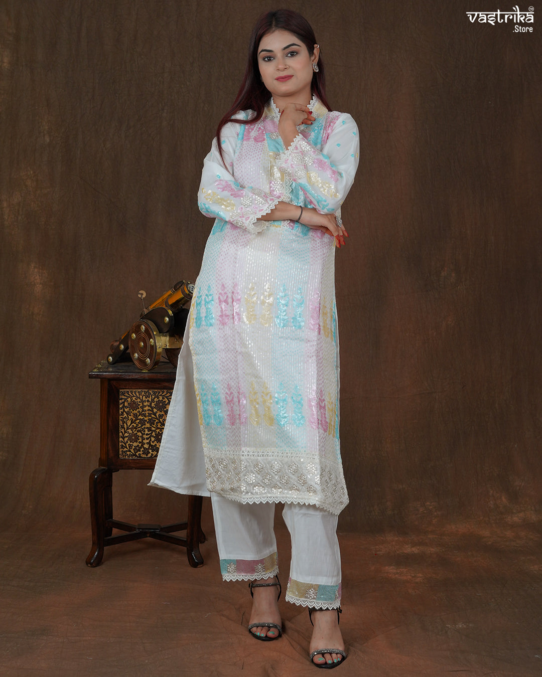 Riyana Sequin Jaal Kurti Set